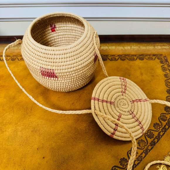 Coil Wicker Boho Baskets Set of 3 Storage Organize Handwoven Hanging Purse - Picture 10 of 12